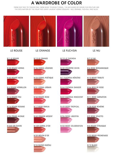 ysl lipstick number 1|YSL lipstick color chart.